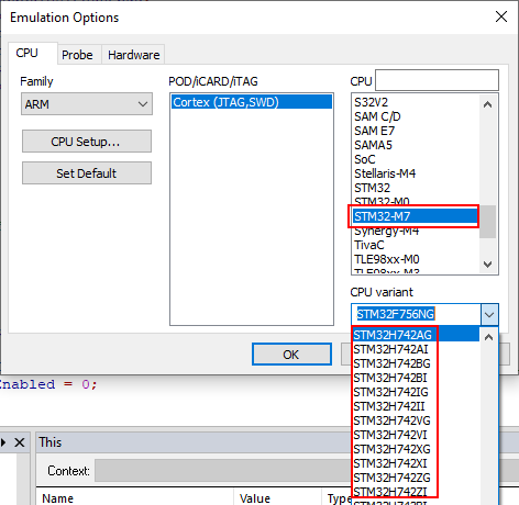 STSTM32H742variantsSupported 