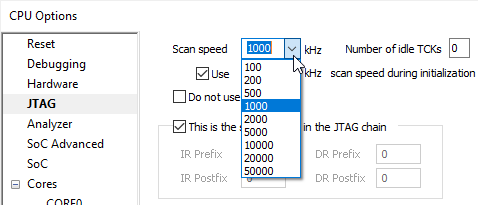JTAG-scan-speed-modes
