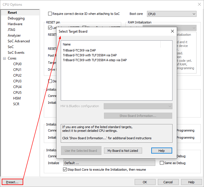 Select-Target-Board-Preset