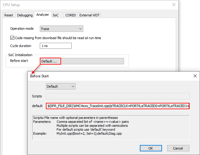 XMC4000GPIOportScriptTraceInitialization