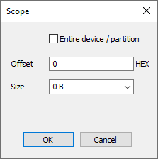 Erase/Blank check/Dump Partition dialog