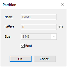 Modify Partition dialog