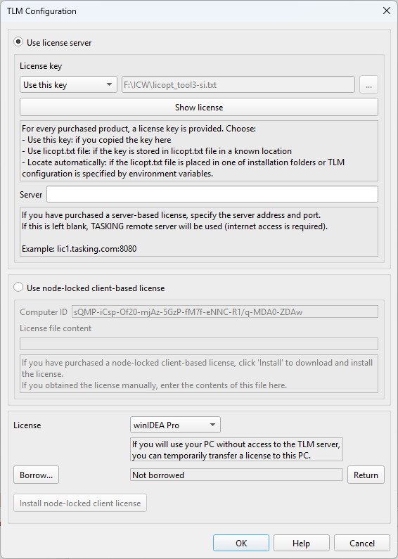 TLM-configuration-dialog