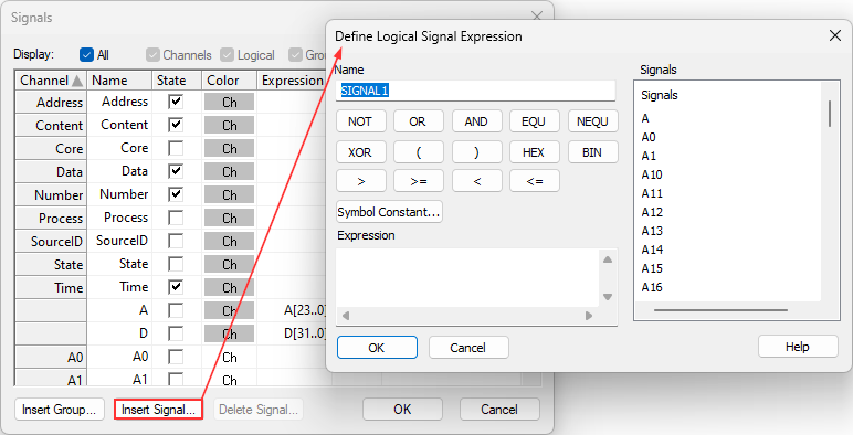 TraceDEfineSignal